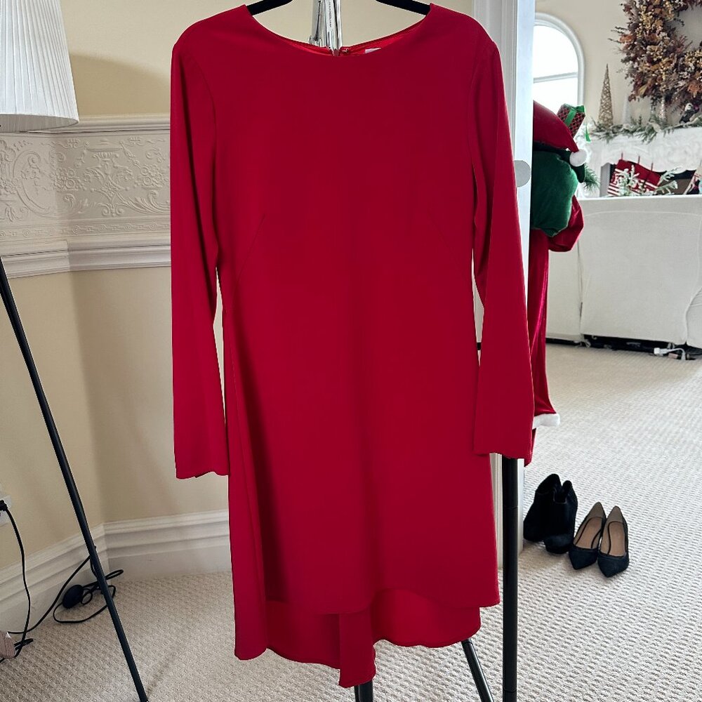 Nha Khanh Red Long Sleeve West Dress